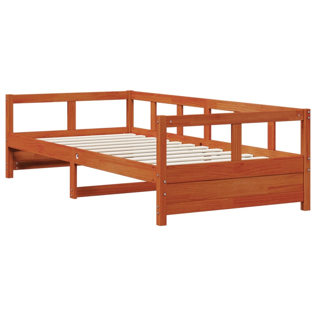 vidaXL Daybed without Mattress Wax Brown 90x200 cm Solid Wood Pine