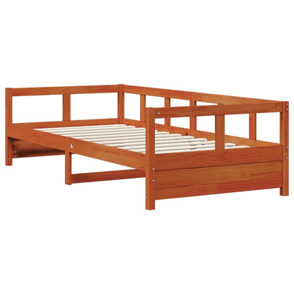 vidaXL Daybed without Mattress Wax Brown 90x200 cm Solid Wood Pine