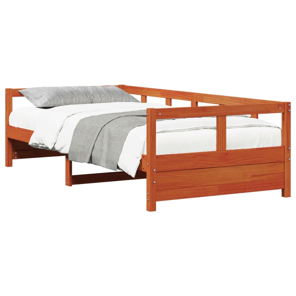 vidaXL Daybed without Mattress Wax Brown 90x200 cm Solid Wood Pine
