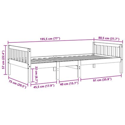 vidaXL Children's Bed without Mattress 75x190 cm Solid Wood Pine