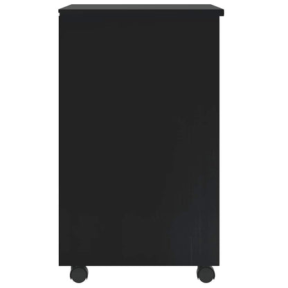 vidaXL Rolling Cabinet with Drawers MOSS Black Solid Wood Pine