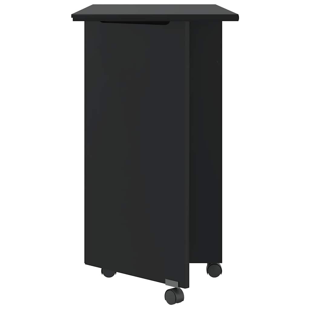 vidaXL Rolling Cabinet with Desk MOSS Black Solid Wood Pine