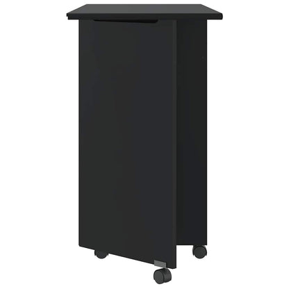 vidaXL Rolling Cabinet with Desk MOSS Black Solid Wood Pine
