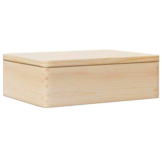 vidaXL Wooden Box with Lid 40x30x13 cm Solid Wood Pine