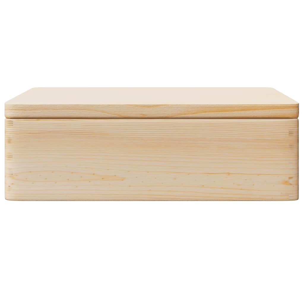 vidaXL Wooden Box with Lid and Handles 40x30x13 cm Solid Wood Pine
