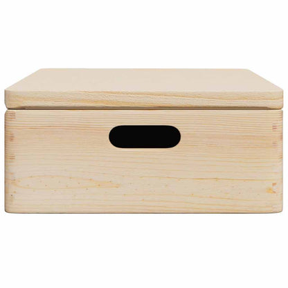 vidaXL Wooden Box with Lid and Handles 40x30x13 cm Solid Wood Pine