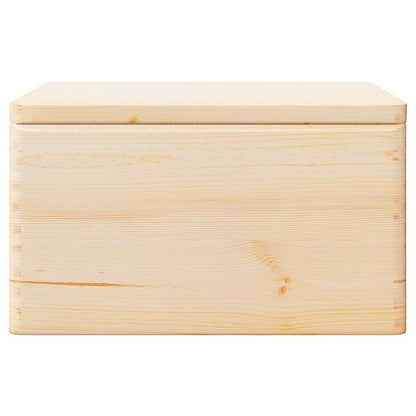 vidaXL Wooden Box with Lid and Handles 40x30x23 cm Solid Wood Pine