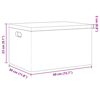 vidaXL Wooden Box with Lid and Handles 40x30x23 cm Solid Wood Pine