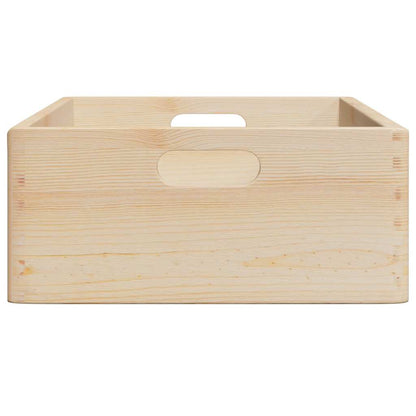 vidaXL Wooden Box with Handles 40x30x13 cm Solid Wood Pine