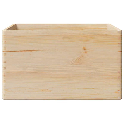 vidaXL Wooden Box with Handles 40x30x23 cm Solid Wood Pine
