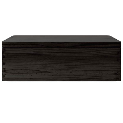 vidaXL Wooden Box with Lid Black 40x30x13 cm Solid Wood Pine