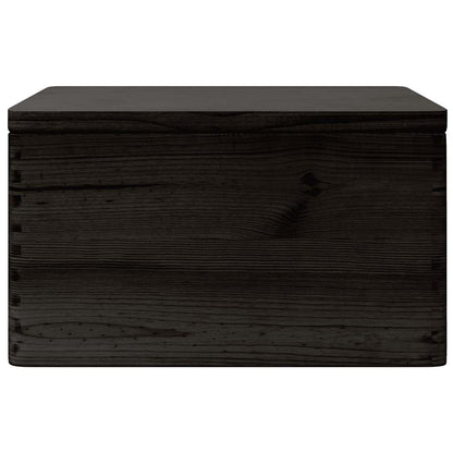 vidaXL Wooden Box with Lid Black 40x30x23 cm Solid Wood Pine