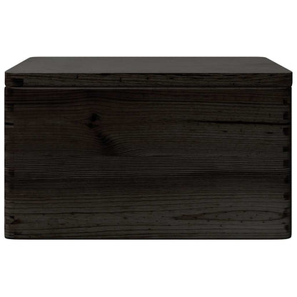vidaXL Wooden Box with Lid and Handles Black 40x30x23cm Solid Wood Pine