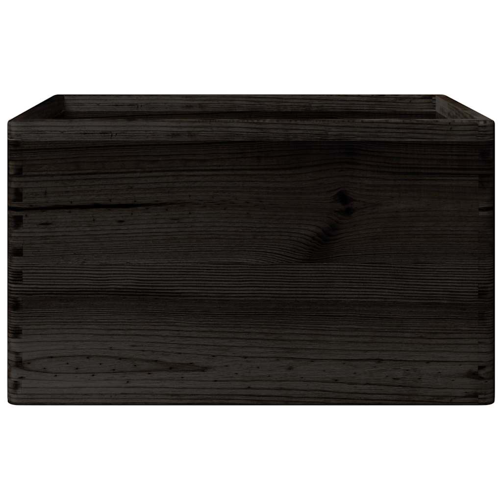 vidaXL Wooden Box with Handles Black 40x30x23 cm Solid Wood Pine