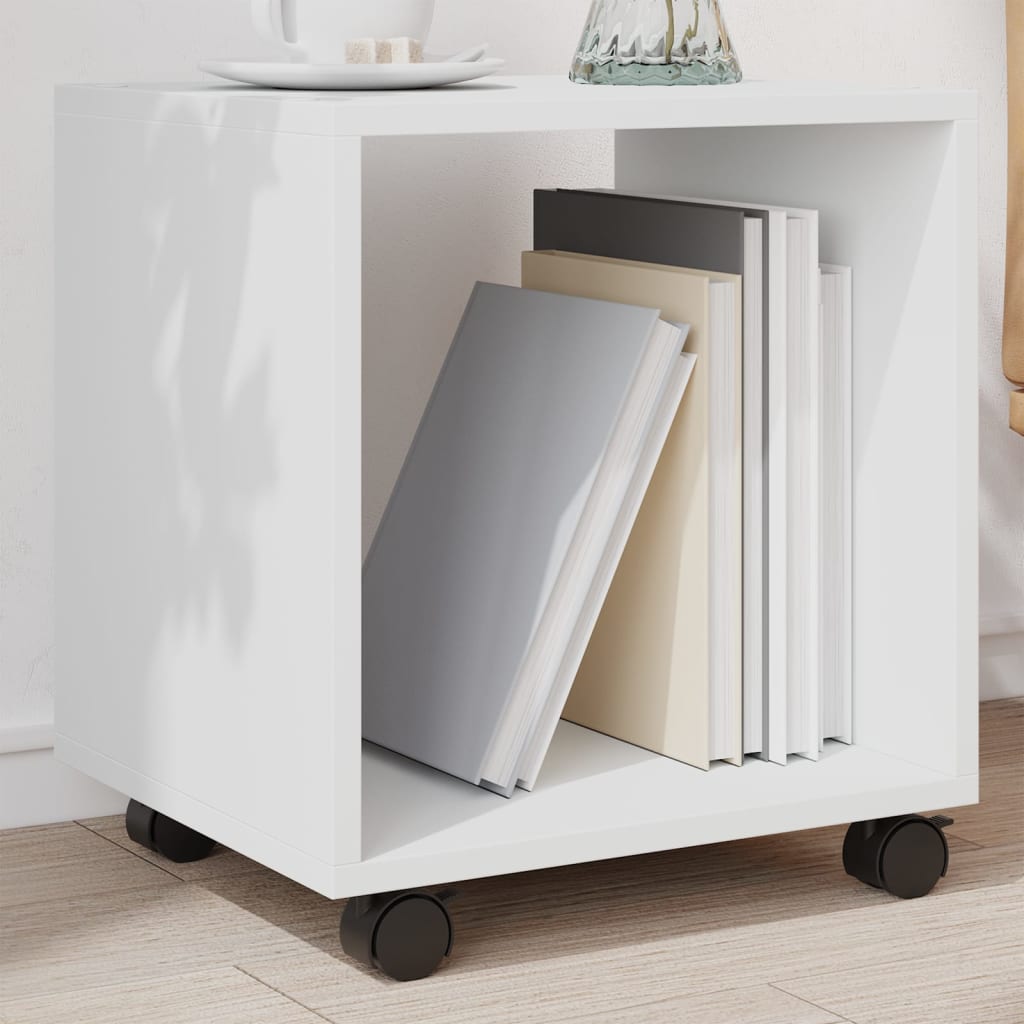 vidaXL Rolling Cabinet White 37x33x42,5 cm Engineered Wood