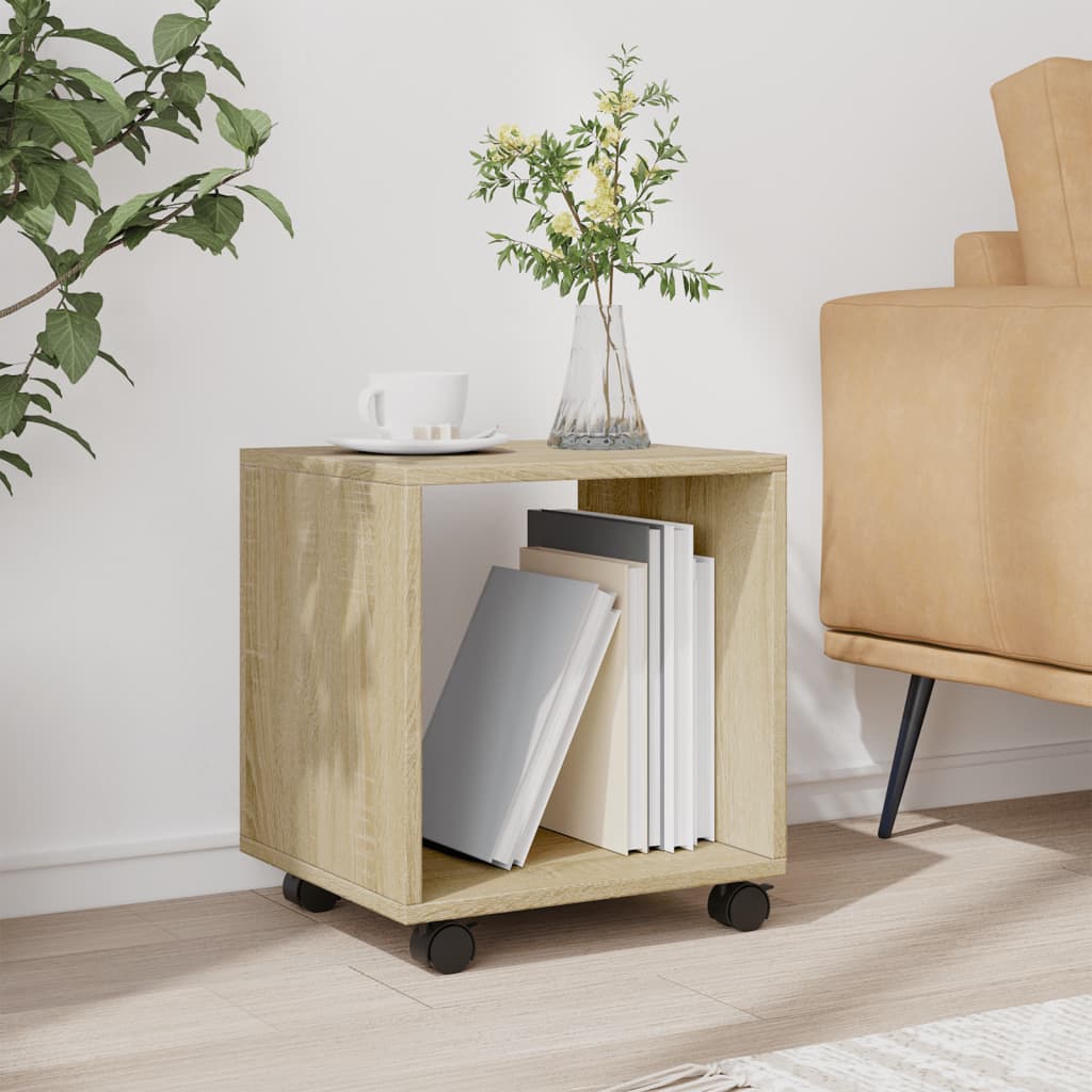 vidaXL Rolling Cabinet Sonoma Oak 37x33x42,5 cm Engineered Wood