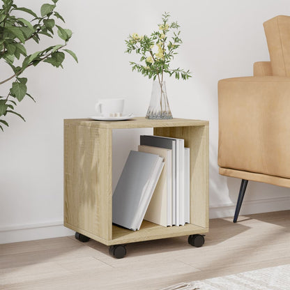 vidaXL Rolling Cabinet Sonoma Oak 37x33x42,5 cm Engineered Wood