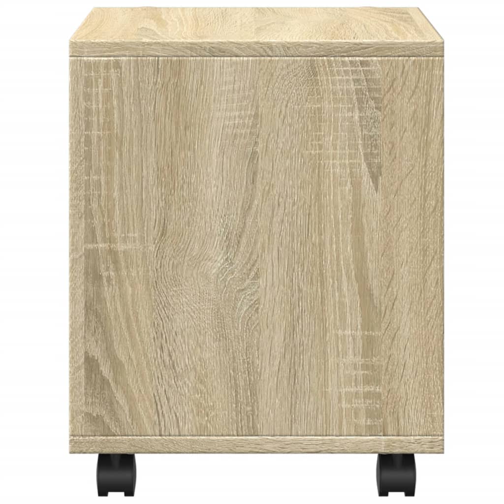 vidaXL Rolling Cabinet Sonoma Oak 37x33x42,5 cm Engineered Wood