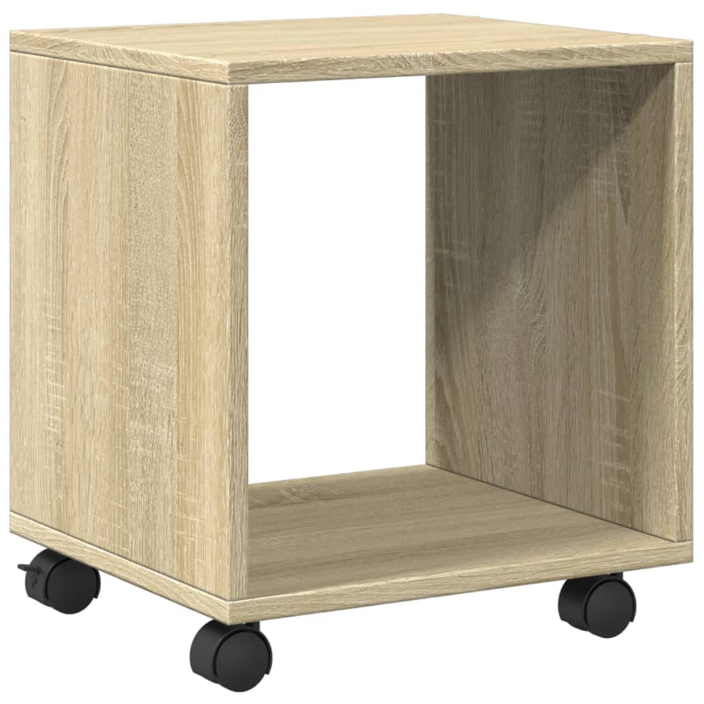 vidaXL Rolling Cabinet Sonoma Oak 37x33x42,5 cm Engineered Wood