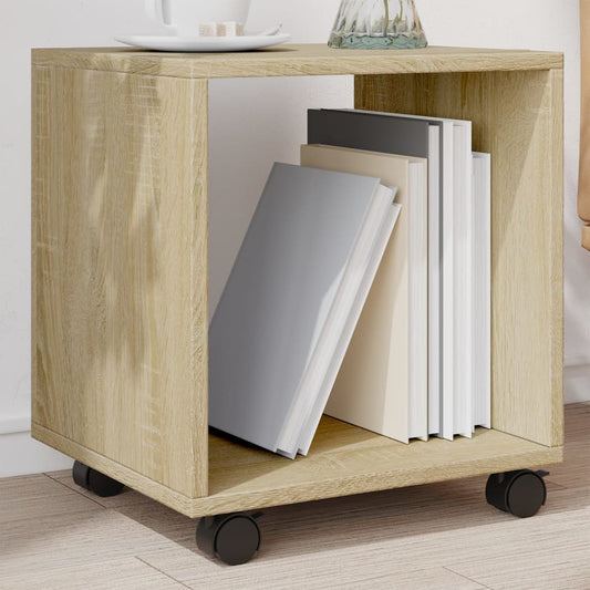 vidaXL Rolling Cabinet Sonoma Oak 37x33x42,5 cm Engineered Wood