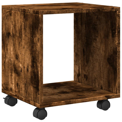 vidaXL Rolling Cabinet Smoked Oak 37x33x42,5 cm Engineered Wood