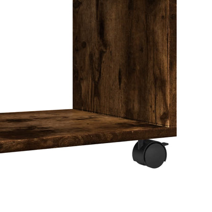 vidaXL Rolling Cabinet Smoked Oak 37x33x42,5 cm Engineered Wood