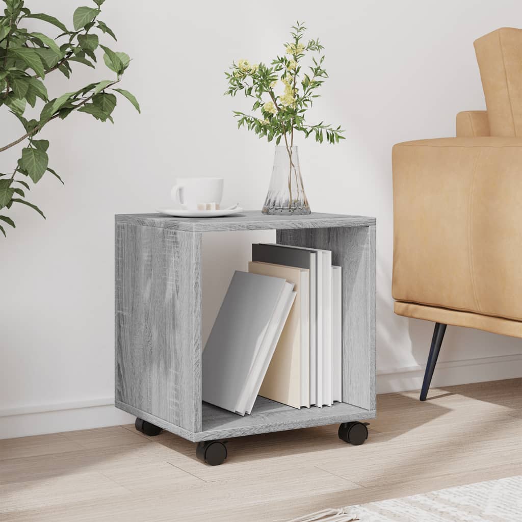 vidaXL Rolling Cabinet Grey Sonoma 37x33x42,5 cm Engineered Wood