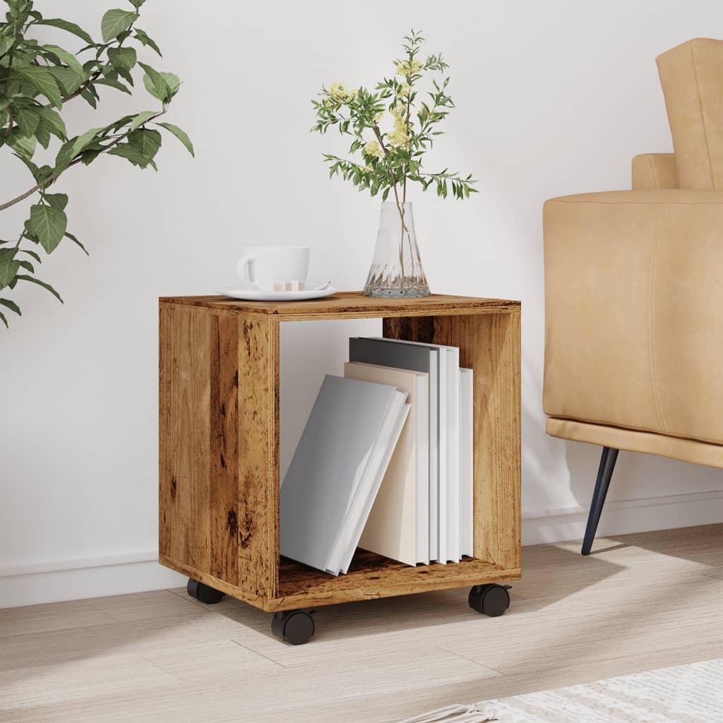 vidaXL Rolling Cabinet Old Wood 37x33x42,5 cm Engineered Wood