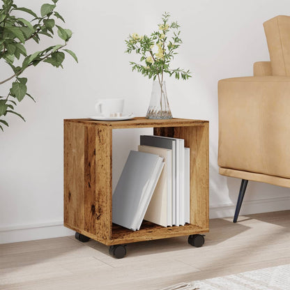 vidaXL Rolling Cabinet Old Wood 37x33x42,5 cm Engineered Wood
