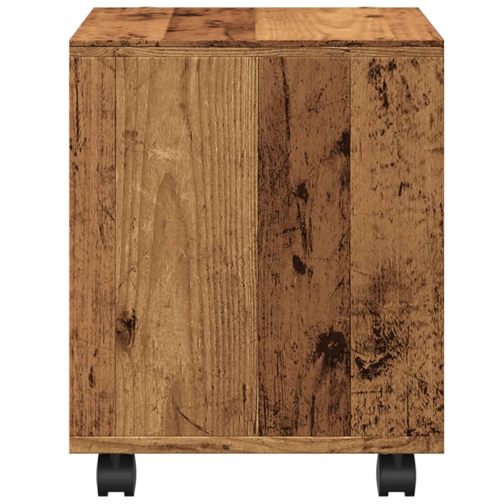 vidaXL Rolling Cabinet Old Wood 37x33x42,5 cm Engineered Wood