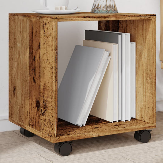 vidaXL Rolling Cabinet Old Wood 37x33x42,5 cm Engineered Wood