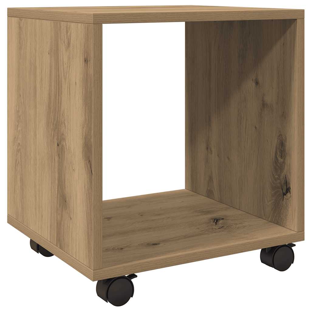 vidaXL Rolling Cabinet Artisian Oak 37x33x42.5 cm Engineered Wood