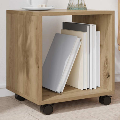 vidaXL Rolling Cabinet Artisian Oak 37x33x42.5 cm Engineered Wood