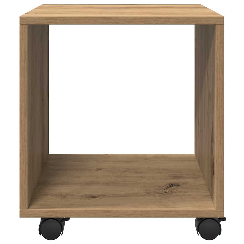 vidaXL Rolling Cabinet Artisian Oak 37x33x42.5 cm Engineered Wood
