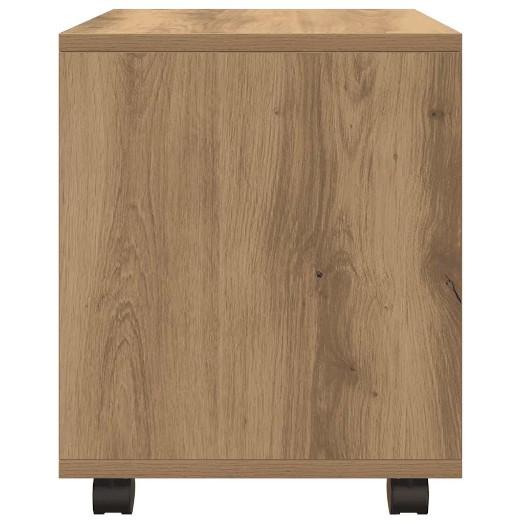 vidaXL Rolling Cabinet Artisian Oak 37x33x42.5 cm Engineered Wood