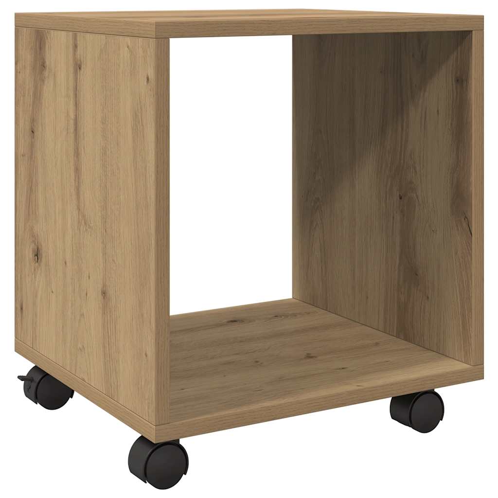 vidaXL Rolling Cabinet Artisian Oak 37x33x42.5 cm Engineered Wood