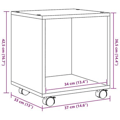 vidaXL Rolling Cabinet Artisian Oak 37x33x42,5 cm Engineered Wood