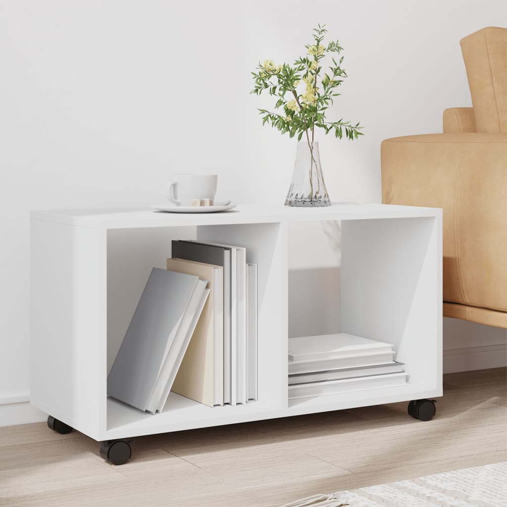 vidaXL Rolling Cabinet White 72x33x42,5 cm Engineered Wood