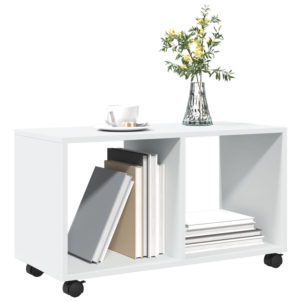 vidaXL Rolling Cabinet White 72x33x42,5 cm Engineered Wood