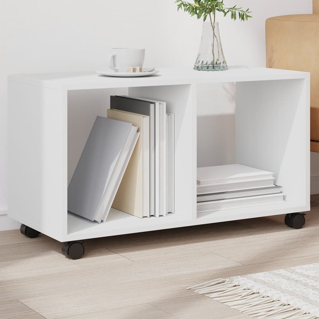 vidaXL Rolling Cabinet White 72x33x42,5 cm Engineered Wood