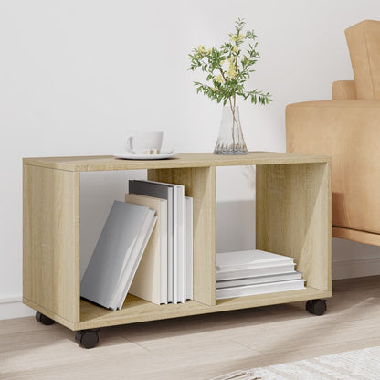 vidaXL Rolling Cabinet Sonoma Oak 72x33x42,5 cm Engineered Wood