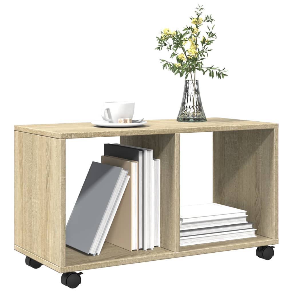 vidaXL Rolling Cabinet Sonoma Oak 72x33x42,5 cm Engineered Wood