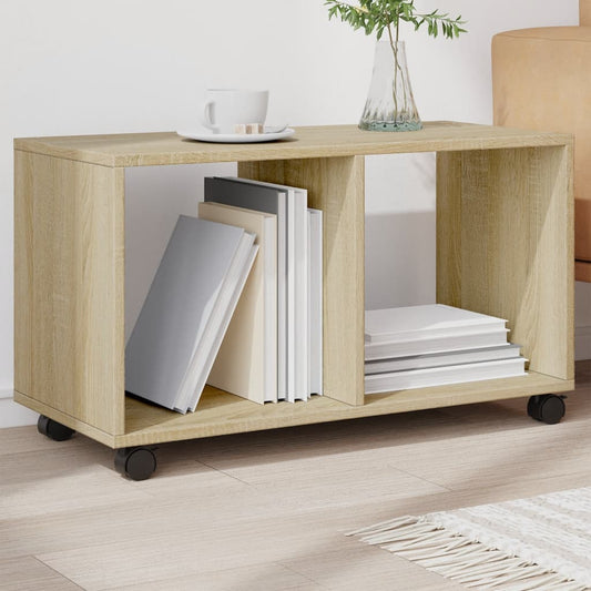 vidaXL Rolling Cabinet Sonoma Oak 72x33x42,5 cm Engineered Wood