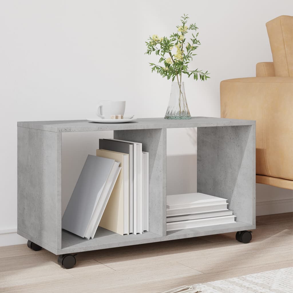 vidaXL Rolling Cabinet Concrete Grey 72x33x42,5 cm Engineered Wood