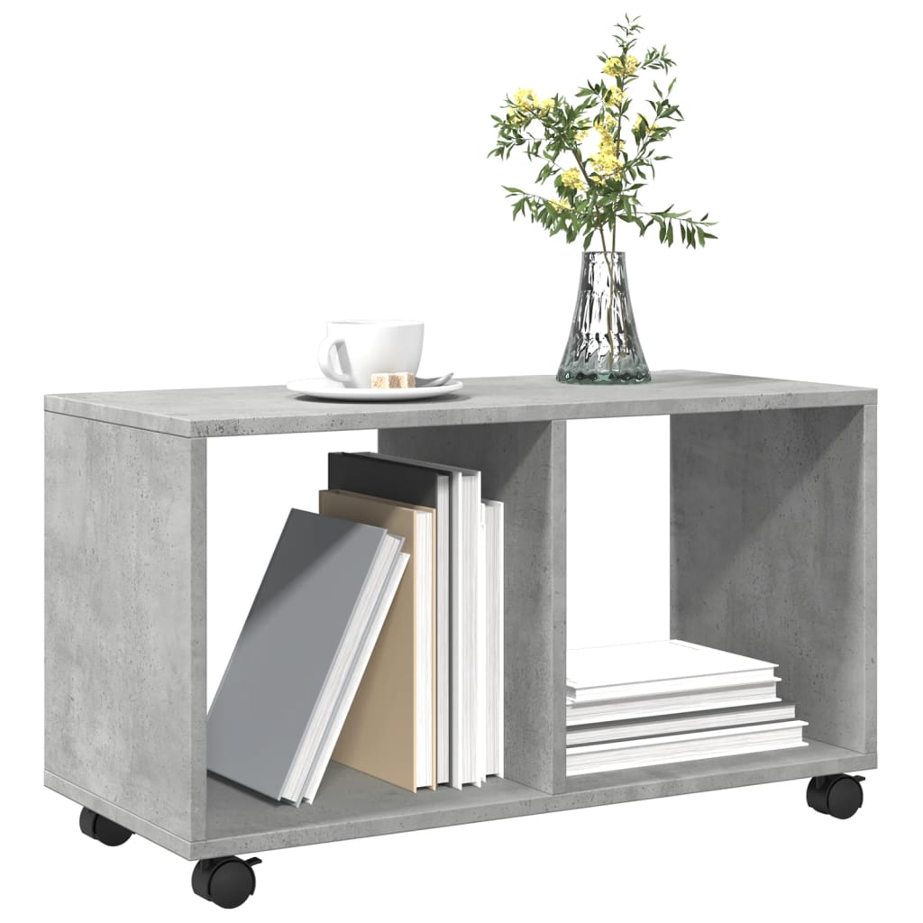 vidaXL Rolling Cabinet Concrete Grey 72x33x42,5 cm Engineered Wood