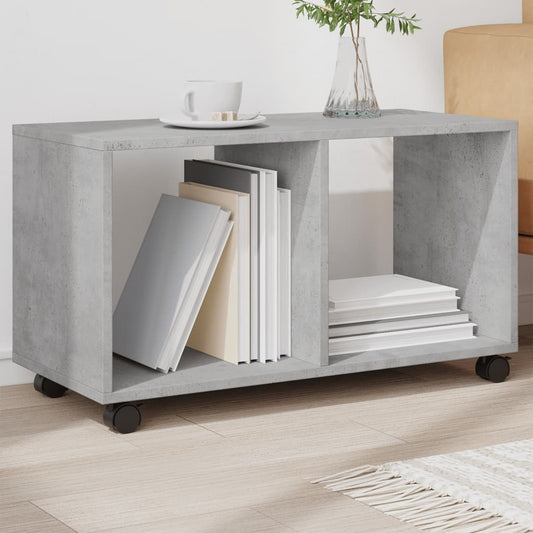 vidaXL Rolling Cabinet Concrete Grey 72x33x42,5 cm Engineered Wood