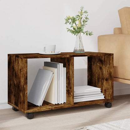 vidaXL Rolling Cabinet Smoked Oak 72x33x42,5 cm Engineered Wood