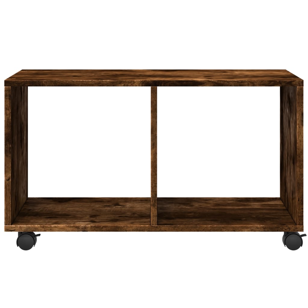 vidaXL Rolling Cabinet Smoked Oak 72x33x42,5 cm Engineered Wood
