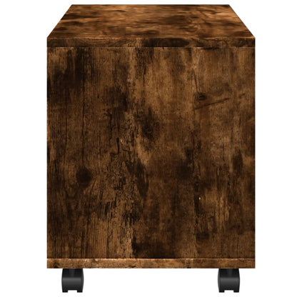 vidaXL Rolling Cabinet Smoked Oak 72x33x42,5 cm Engineered Wood