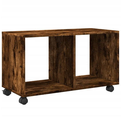 vidaXL Rolling Cabinet Smoked Oak 72x33x42,5 cm Engineered Wood